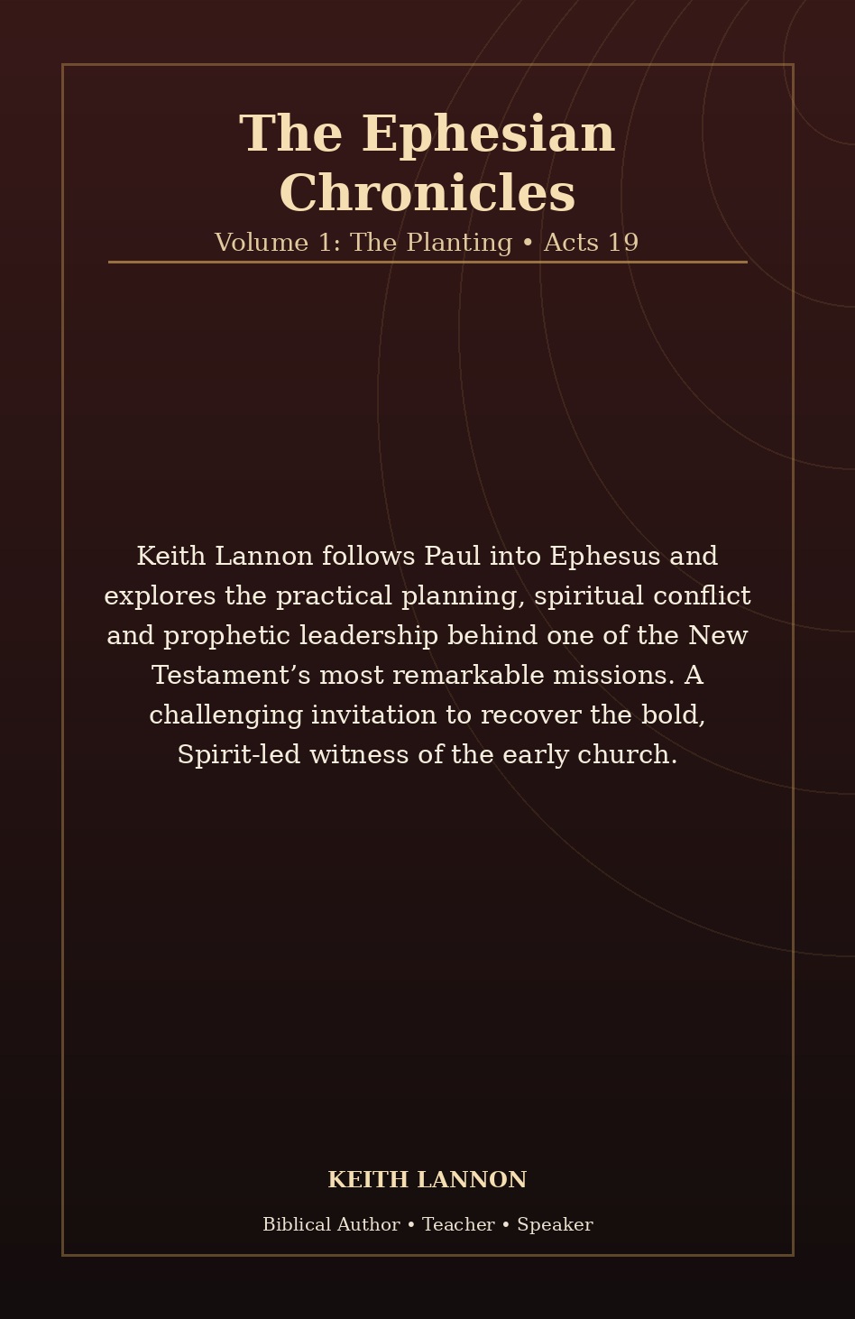 Back cover of The Ephesian Chronicles